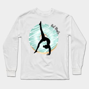 Donut Gymnast Silhouette Art Long Sleeve T-Shirt